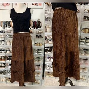 🌷Brand New Rich Brown Tiered Maxi Skirt